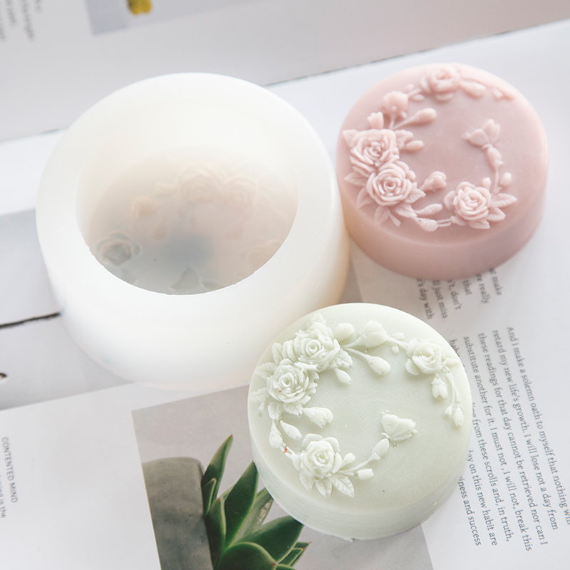 Soap Making Scents - Round Shape Rose Flower Handmade Soap