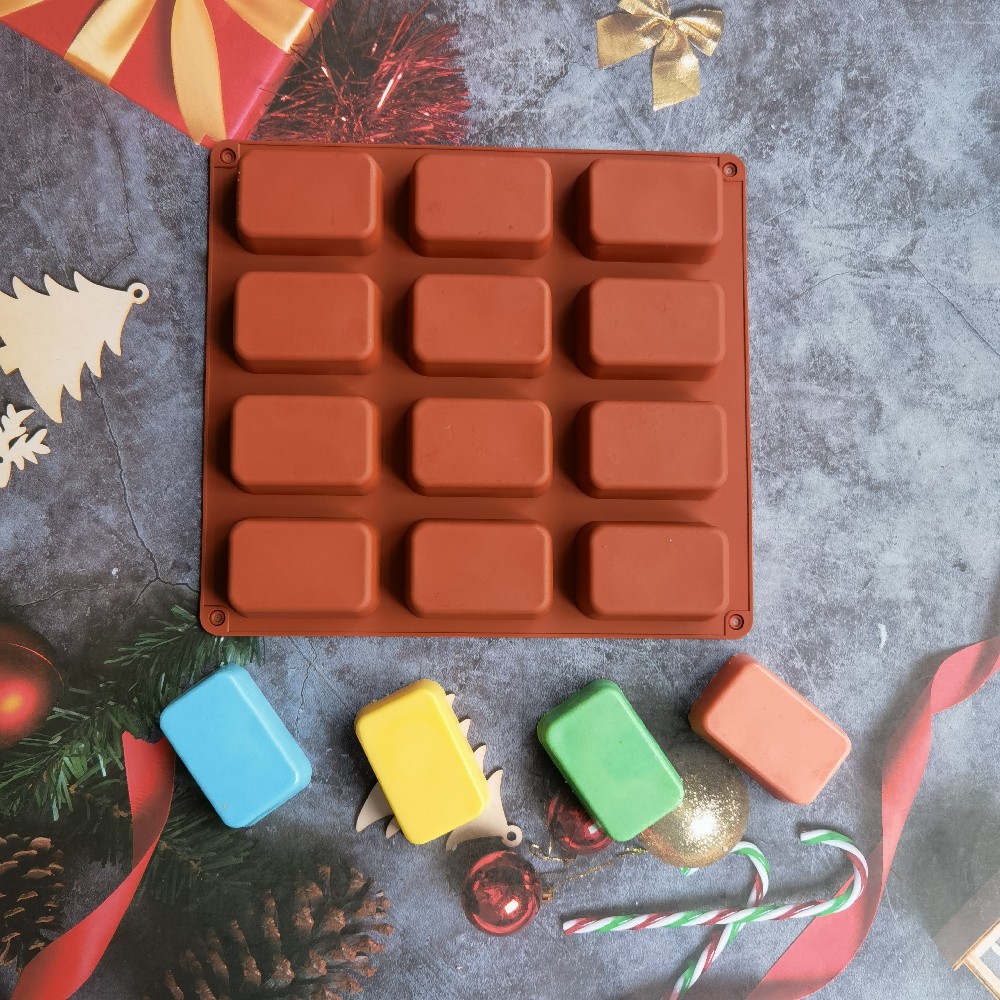 Soap Making Ideas - 12 Cavity Square Silicone Soap Mold