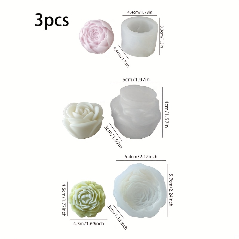 3Set of floral silicone candle - Soap Making Scents recension och pris