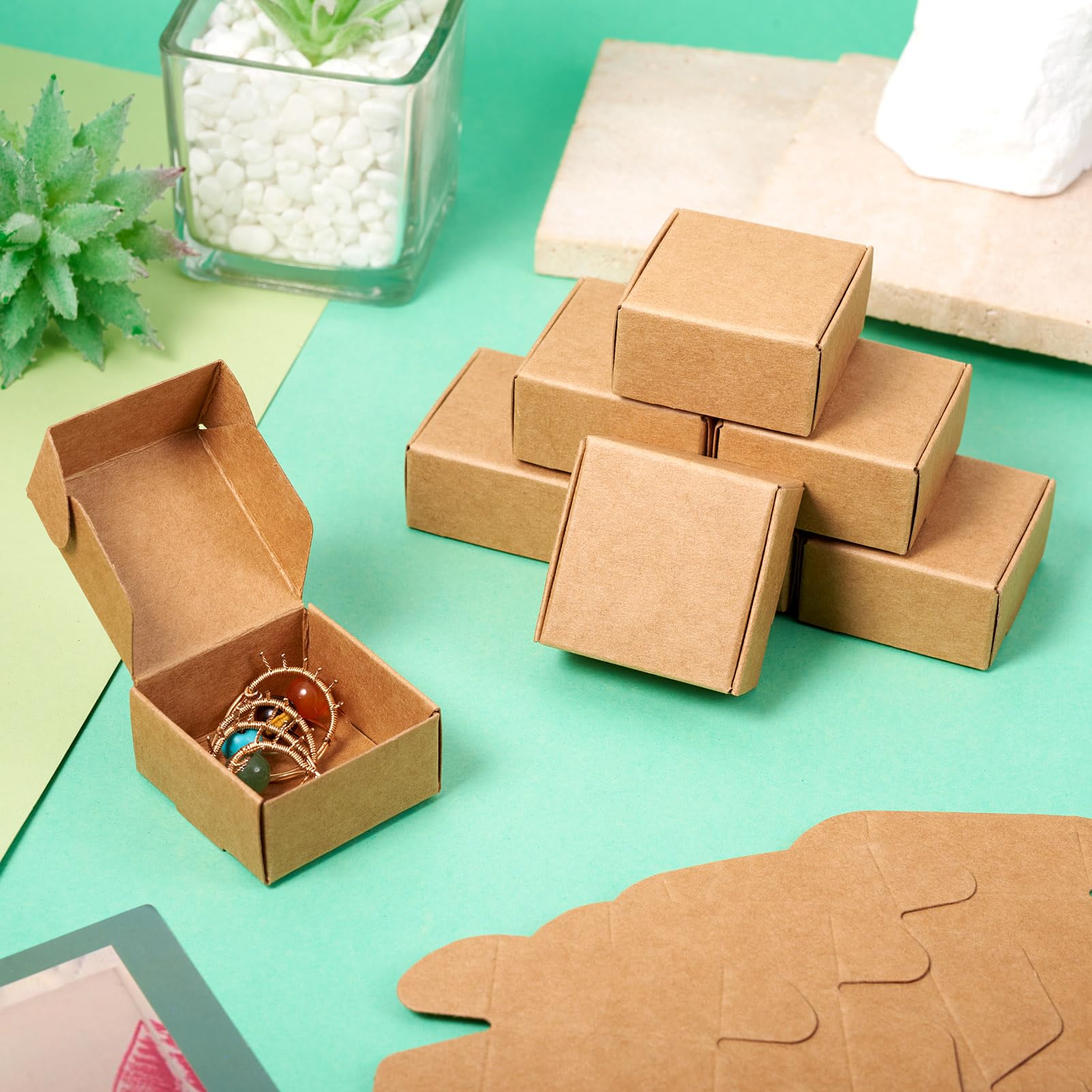 50PCS Kraft Paper Gift Boxes M - Kraft Soap Label recension och pris