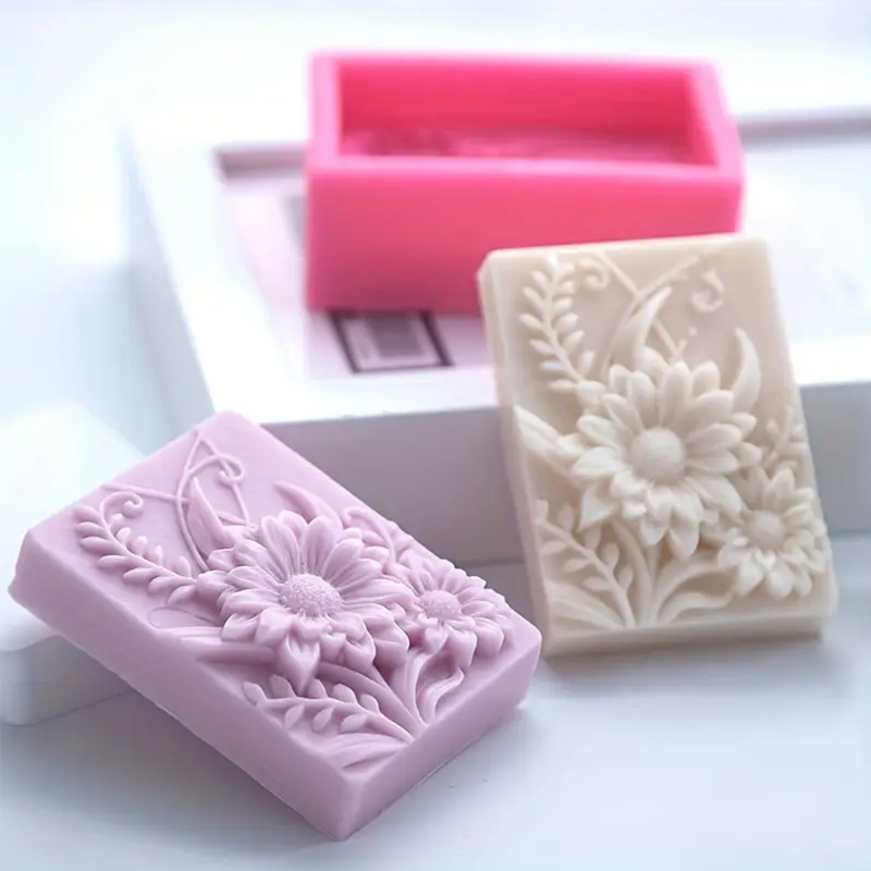 3D Flower Square Soap Silicone - Soap Making Scents recension och pris