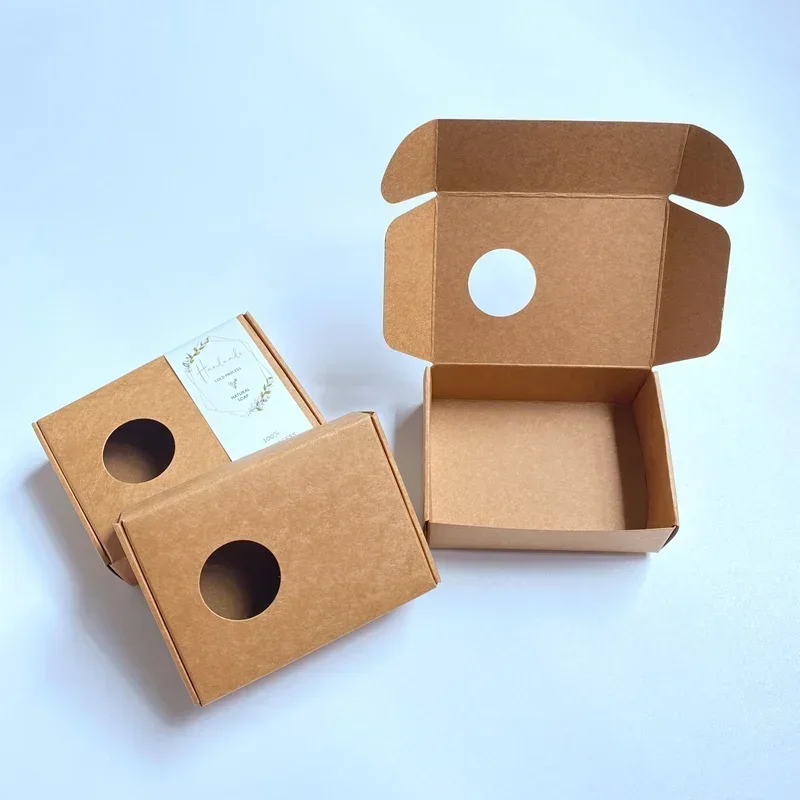 50pcs Kraft Box with Round Win - Kraft Soap Label recension och pris