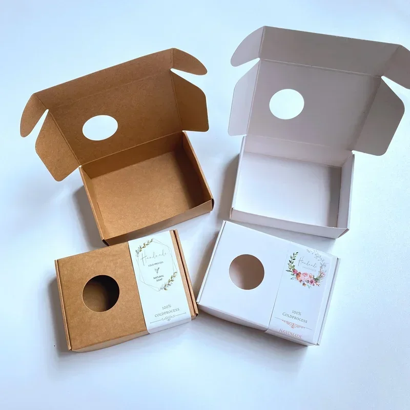 50pcs Kraft Box with Round Win - Kraft Soap Label recension och pris