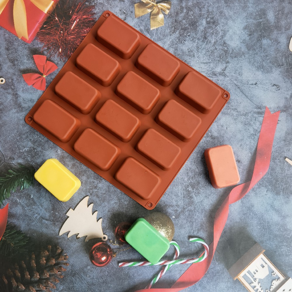 12 Cavity Square Silicone Soap - Soap Making Ideas recension och pris