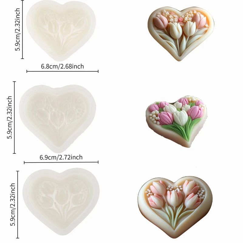 Silicone Mold for Heart-shaped - Soap Making Additives recension och pris
