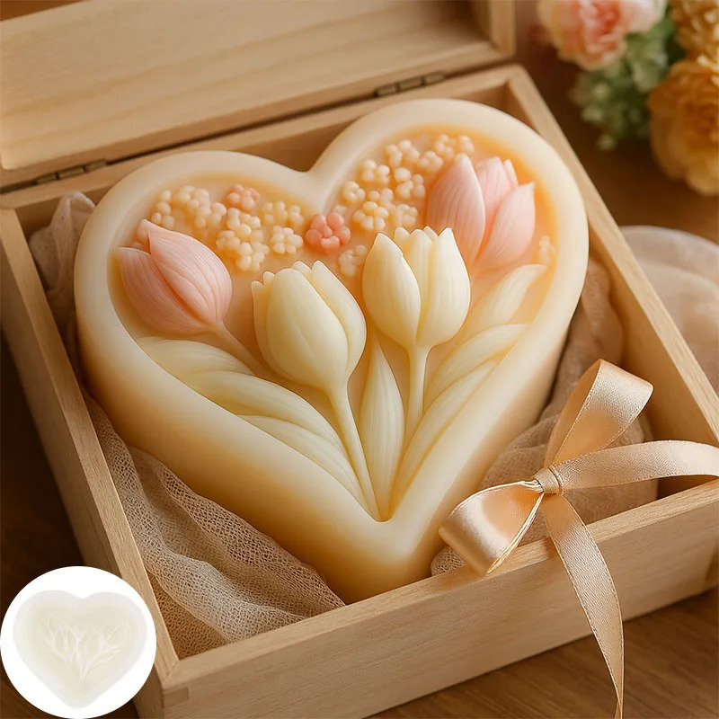 Silicone Mold for Heart-shaped - Soap Making Additives recension och pris